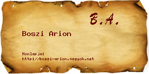 Boszi Arion névjegykártya